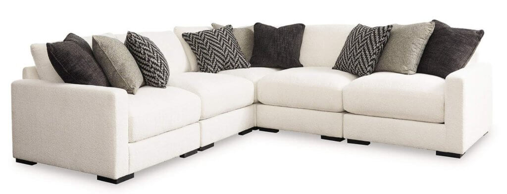 ホワイトの洗えるユニットソファ